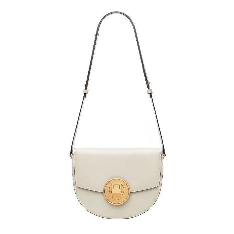 Cans Series Large Saddle Genuine Leather Crossbody Bags
