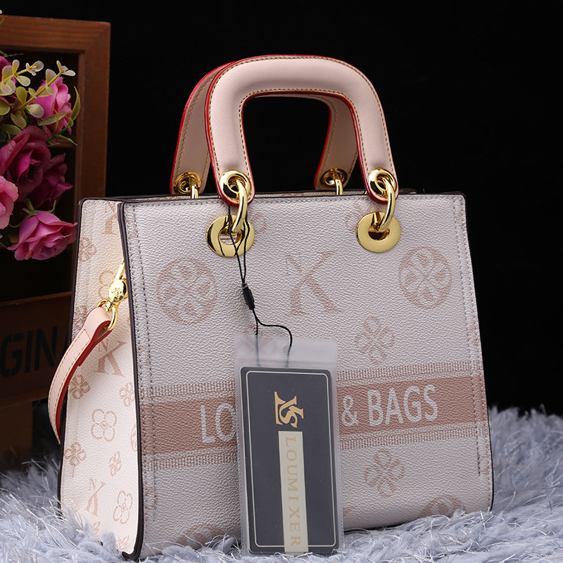 Fashionable High-grade Printed Letters Contrast Color Crossbody Bags