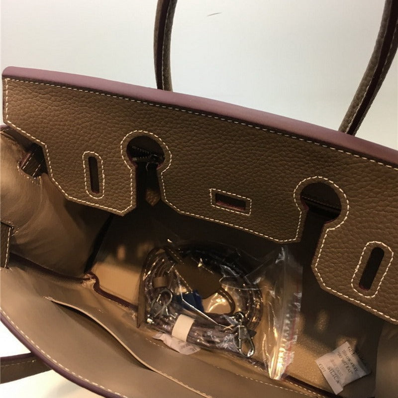 Women's Grain First Layer Cowhide Sier Genuine Handbags