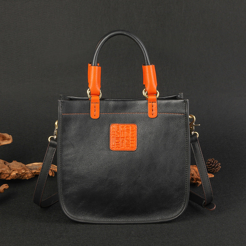 Women's Genuine Leather Retro Plant Vegetable Tanning Bags