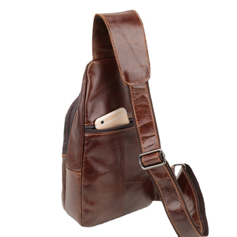 Men's Leather First Layer Cowhide Retro Style Men's Messenger Bags