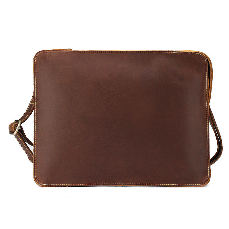 Men's Genuine Leather Crazy Horse Envelope Horizontal Men's Shoulder Bags