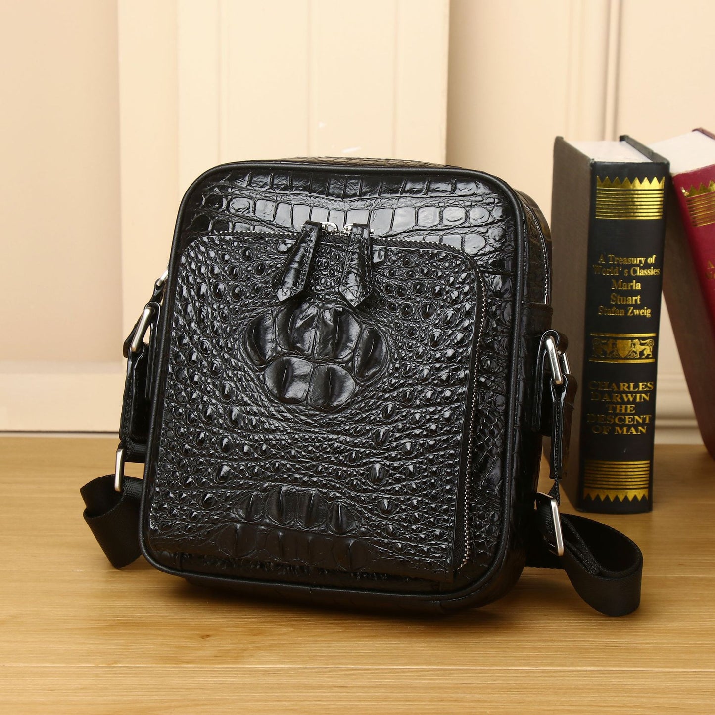 Men's Crocodile Pattern Fashion Cattlehide Leather Business Bags