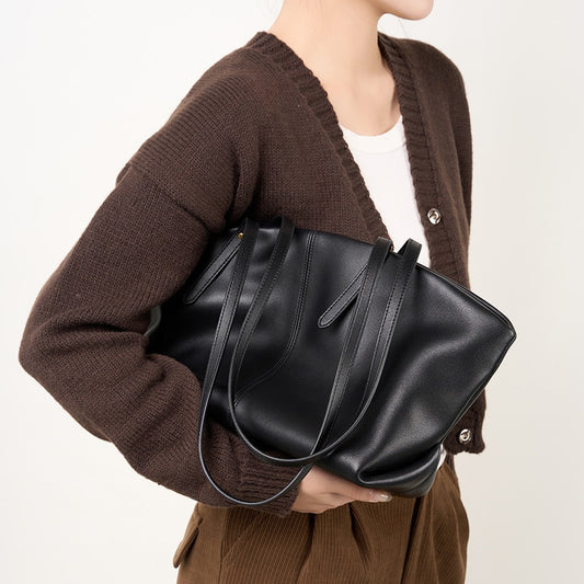 Fashion Cattlehide Leather Big Large Capacity Tote Bags