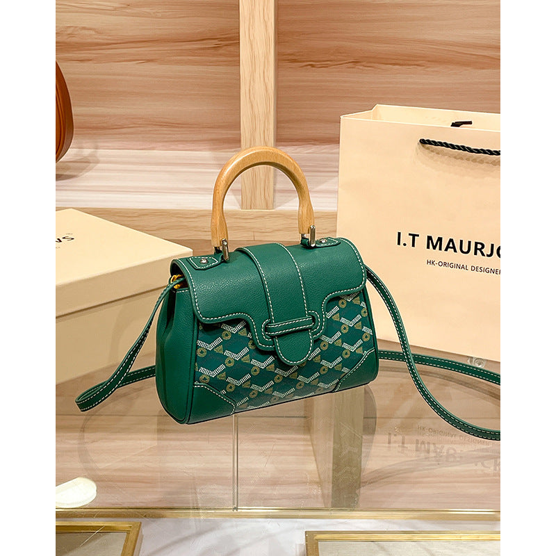 Women's Saigon Wooden Genuine Leather Presbyopic Commuter Handbags