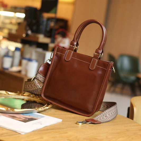 Women's Fashion First Layer Leather Portable Crossbody Bags