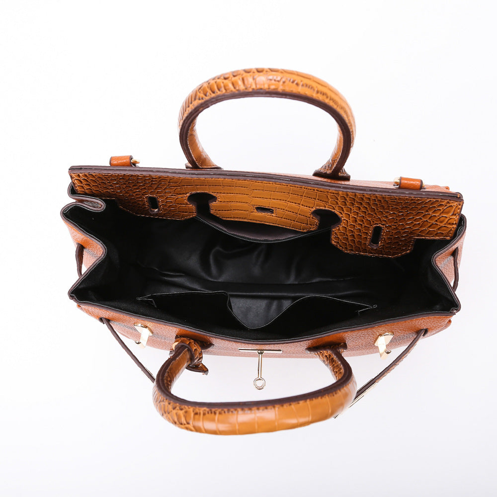 Women's Commuting Fashion Female Crocodile Pattern Stitching Shoulder Bags