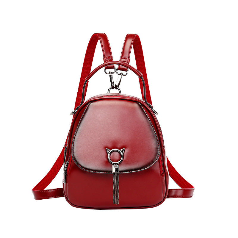 Women's Retro Oil Wax Skin Korean Fashion Backpacks