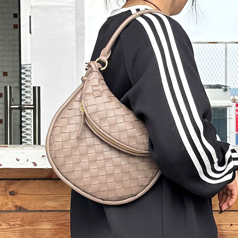Women's Trend Twin Hand-woven Genuine Leather Underarm Armpit Bags