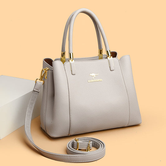 Women's Versatile Large Capacity Soft Leather Mother Handbags