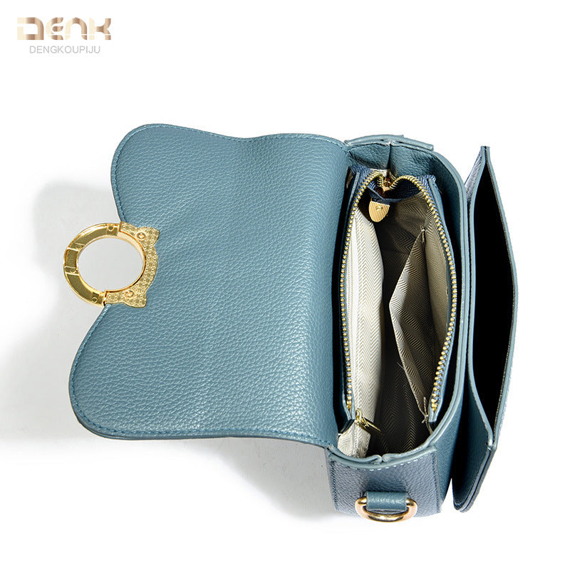 Women's Genuine Leather Design High Sense Saddle Shoulder Bags