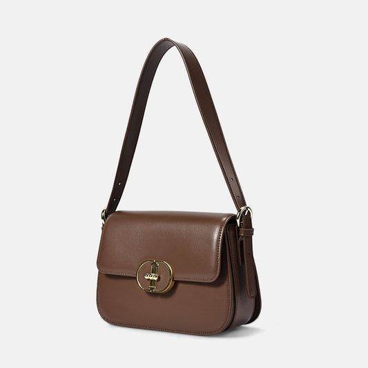 Women's Genuine Leather Commuter High-grade Underarm Small Square Bags