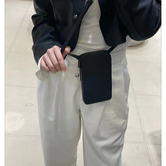 Mobile Fashion Genuine Leather Box Simple Small Square Bags