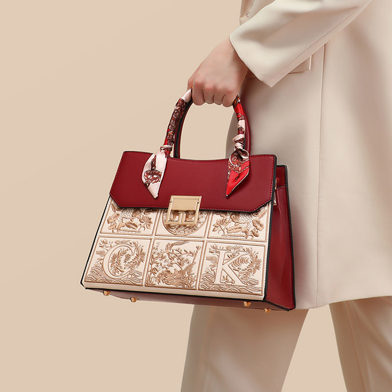 Women's Summer Genuine Leather Mother High Sense Handbags