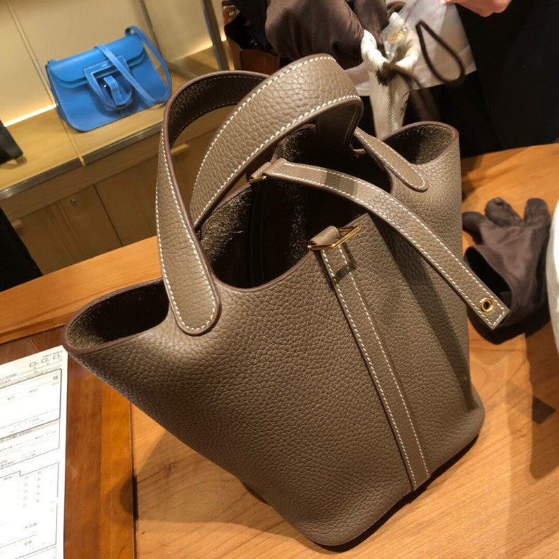 Women's Mother Vegetable Basket Litchi Pattern First Shoulder Bags