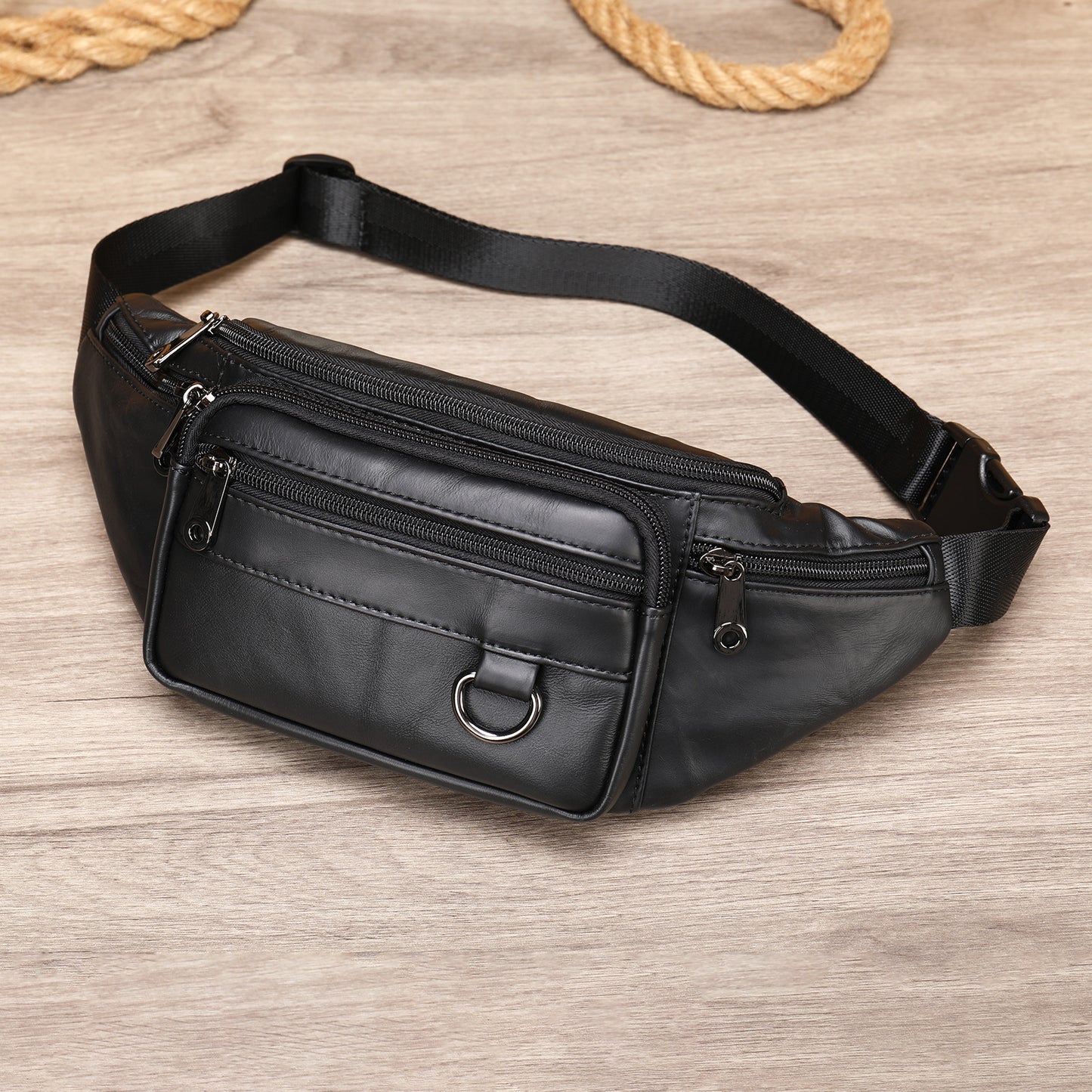 Men's Genuine Leather Mobile High Sense First Men's Waist Packs