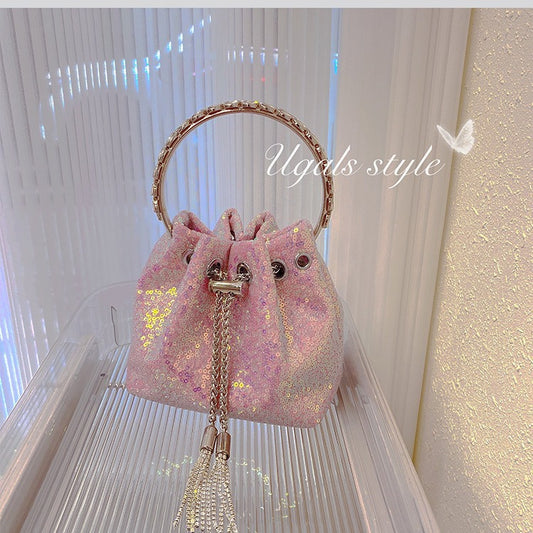 Women's Classic Sequin Chain Tassel Dinner Shoulder Bags