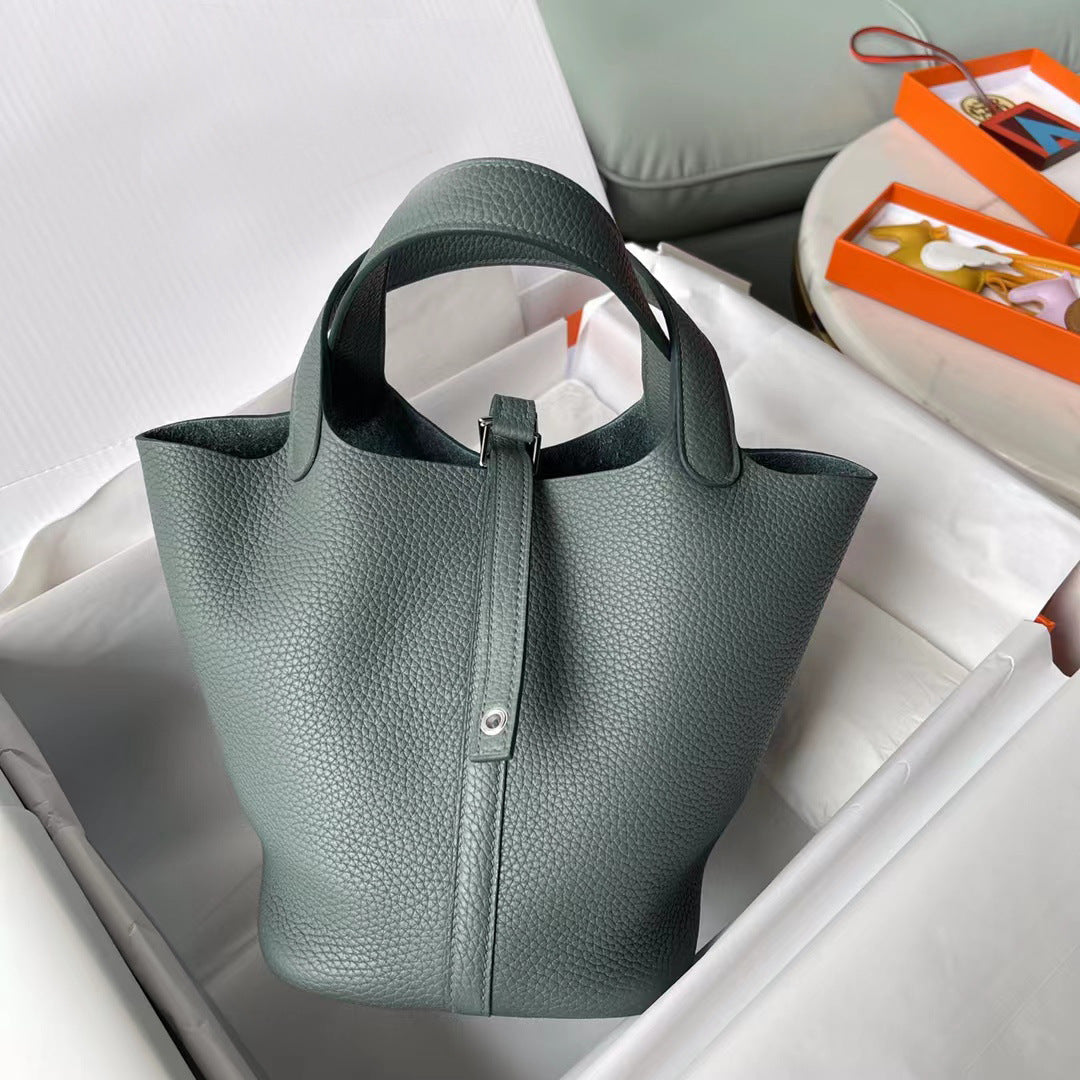 Women's First Layer Litchi Pattern Genuine Leather Bags
