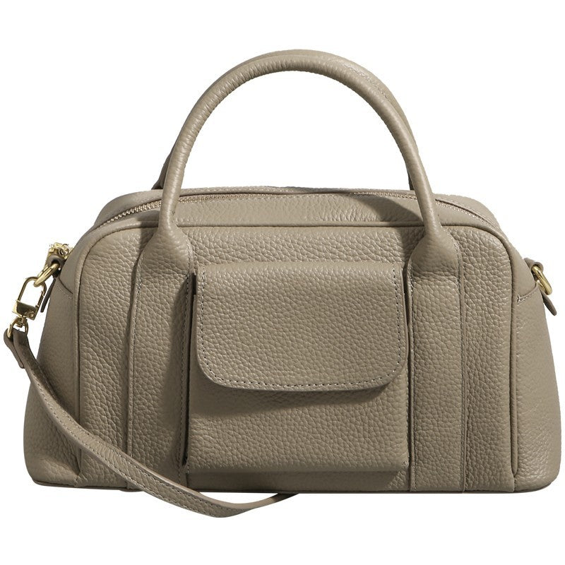 Layer Hand Carrying Cowhide Boston Large Capacity Advanced Handbags