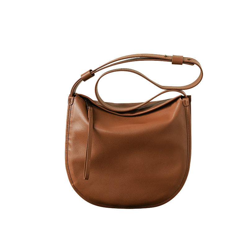 Women's Cowhide Solid Color Simple Leather Idle Bags