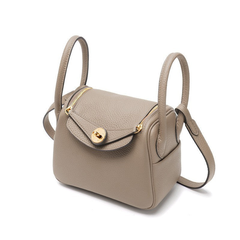 Women's Layer Cowhide Doctor Lindy Medical Box Leather Shoulder Bags