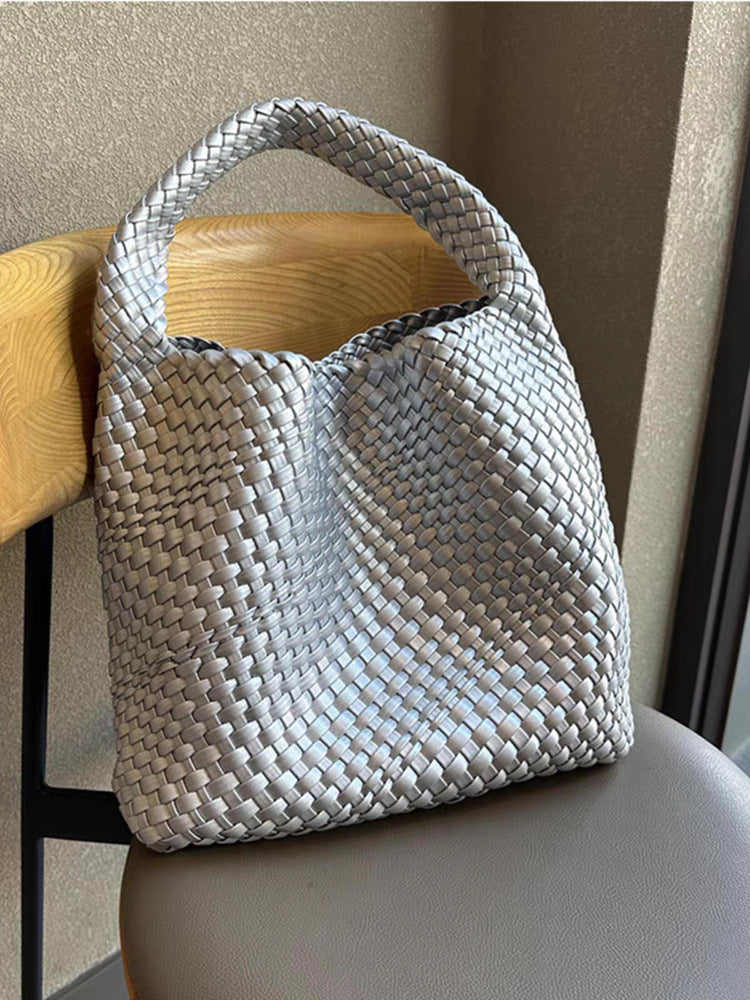 Capacity Hand-woven Female Fashion Simple Hand Bucket Bags