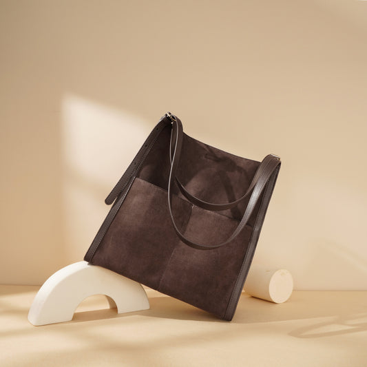 Women's Trendy Retro Large Capacity Matte Stitching Bags