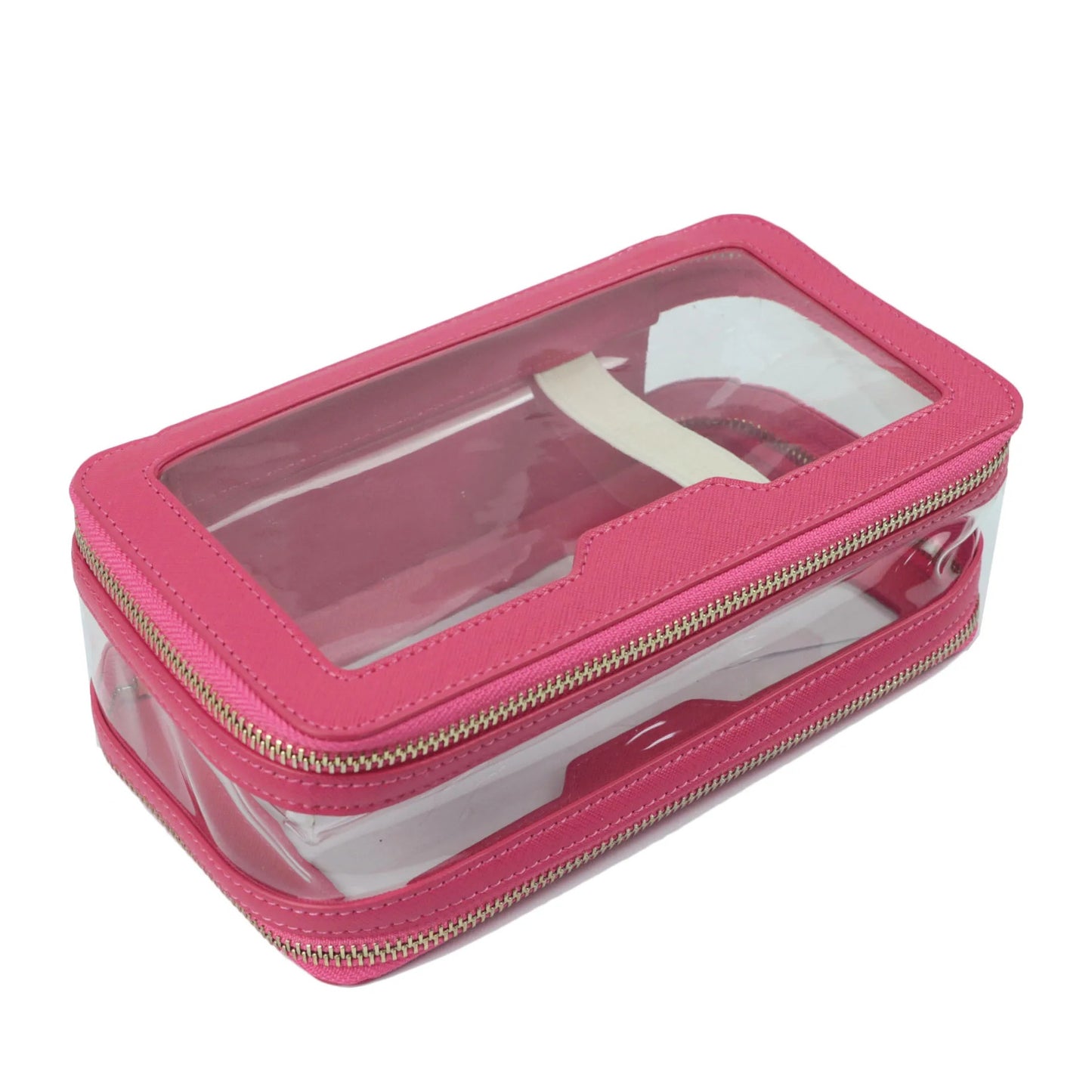 Transparent Simple Portable Waterproof Wash Double Cosmetic Bags