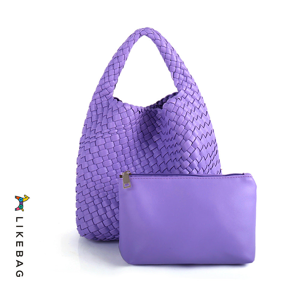 Women's Quality Handmade Woven Vegetable Basket Composite Shoulder Bags
