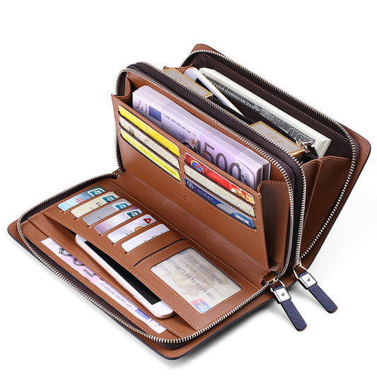 Men's Emperor Paul Leather Long Zipper Cattle Men's Handbags