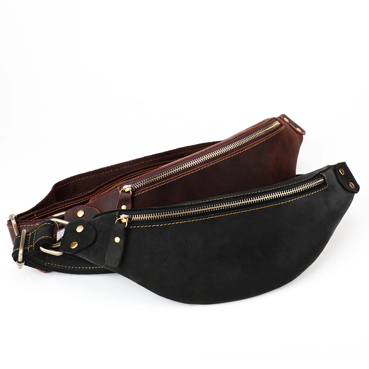 Men's Retro Crazy Horse Leather Multifunctional Men's Waist Packs