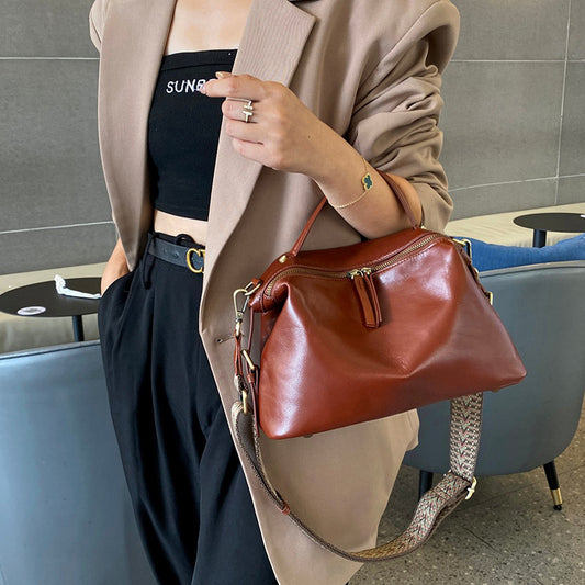 Women's Vegetable Tanning High-grade Simple Fashion Elegant Handbags
