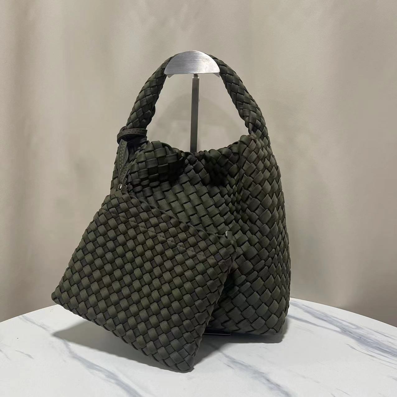 Women's High-grade Nylon Hand-woven Underarm Satin Shoulder Bags