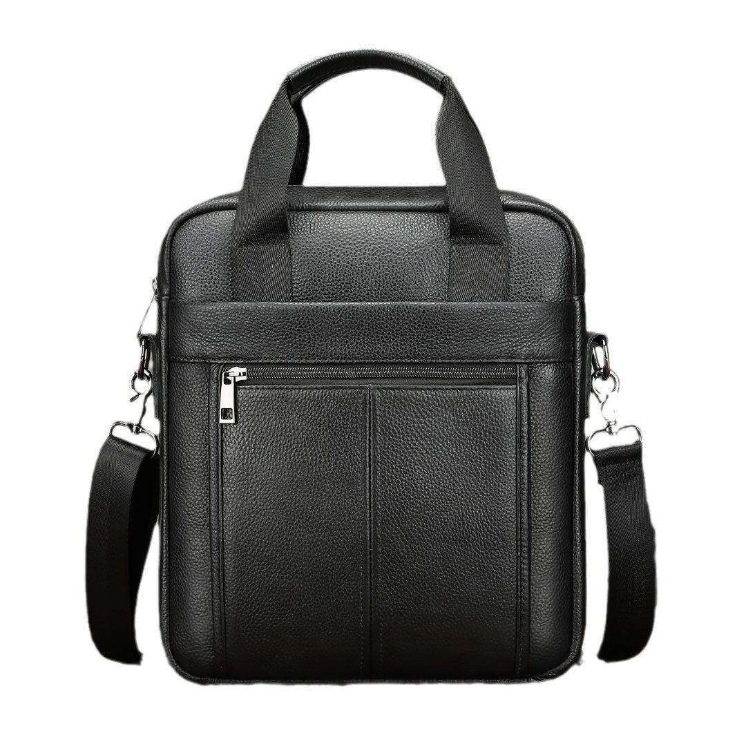 Men's Business Trip One Leather Vertical Large Men's Messenger Bags