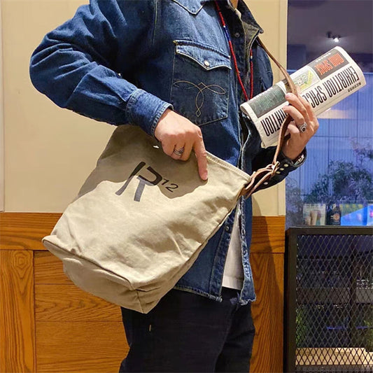 Women's & Men's & Vintage Canvas With Italian Washing Men's Shoulder Bags