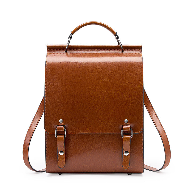 College Style Leather Female Retro Computer Backpacks