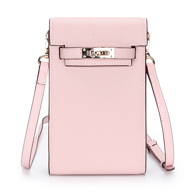 Leather Female Niche Palm Print Vertical Phone Bags