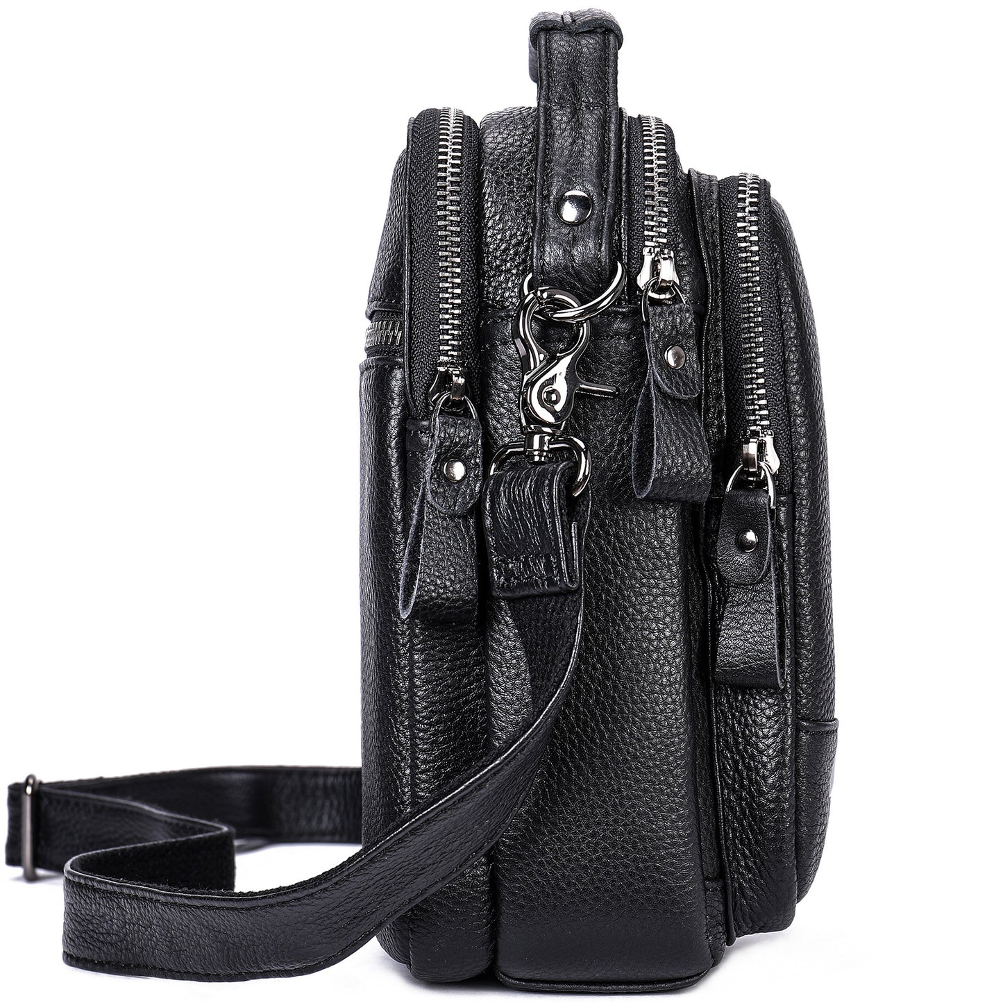 Men's Genuine Leather Vertical Leisure First Layer Men's Messenger Bags