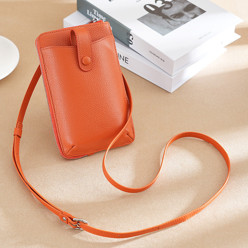 Leather Mobile High-grade First Layer Cowhide Trendy Phone Bags