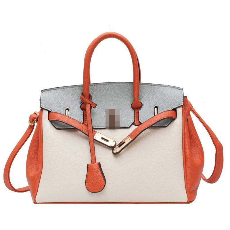 Platinum Kelly Large Capacity Lychee Pattern Shoulder Bags