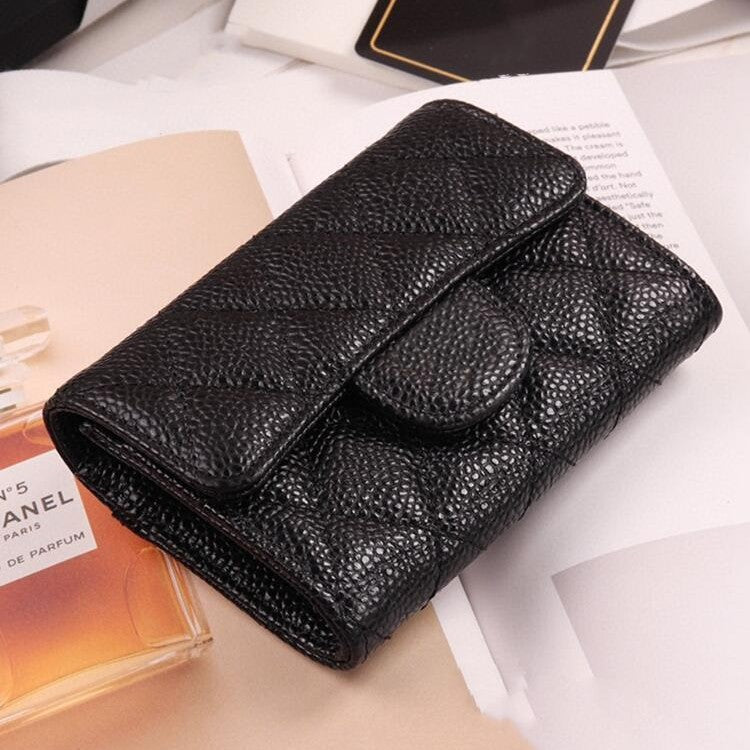 High Edition Classic Diamond Style Fashion Sheepskin Leather Name Card Holder