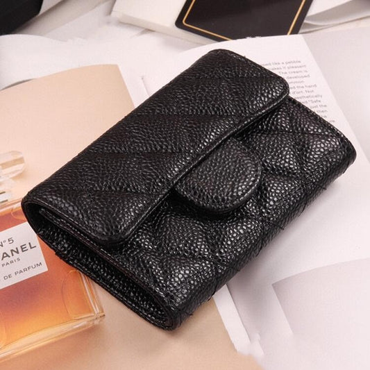 High Edition Classic Diamond Style Fashion Sheepskin Leather Name Card Holder