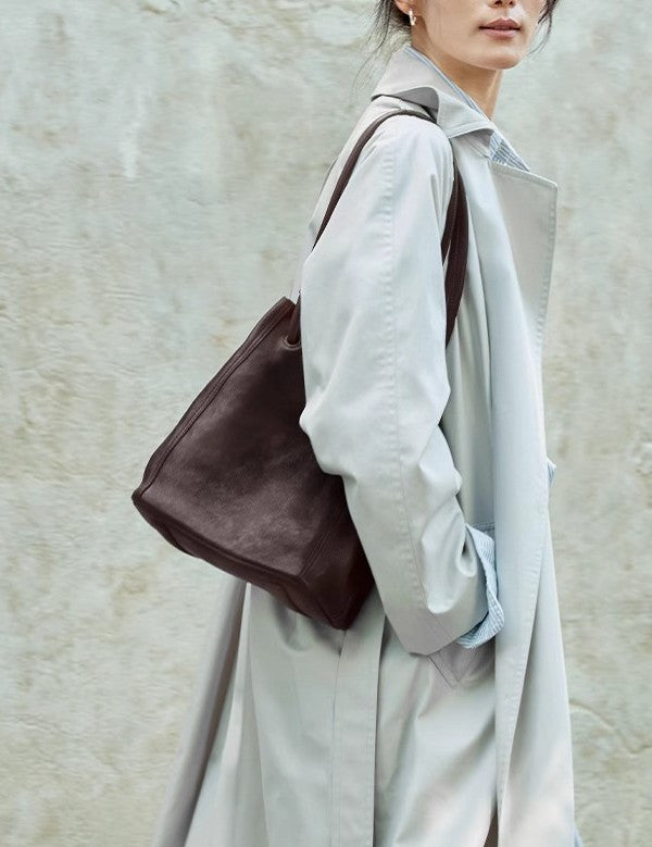 Women's Commuter Large Capacity Totes Genuine Leather Bucket Bags