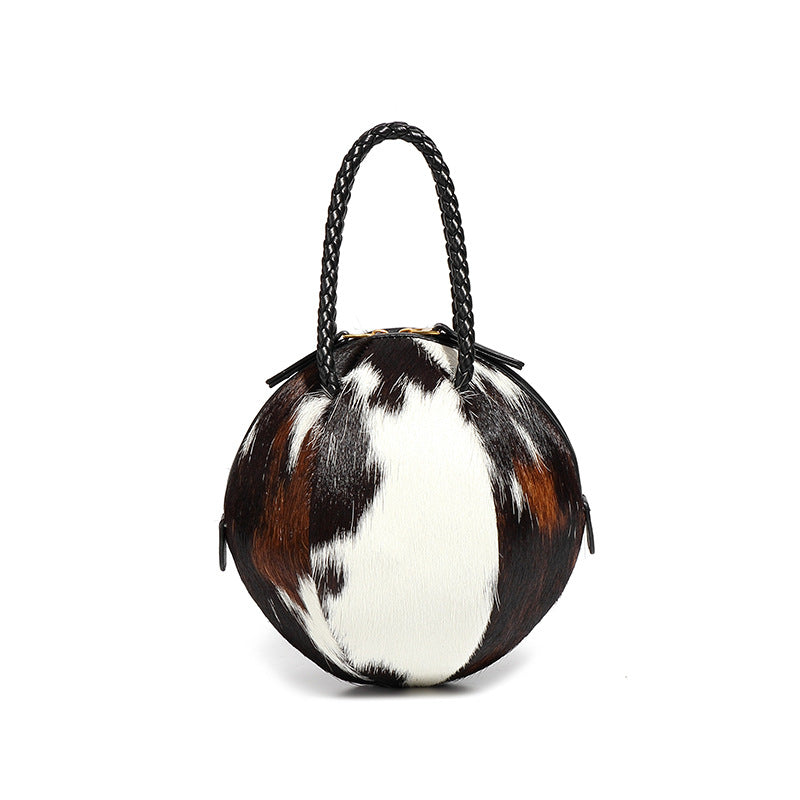 Women's Portable High-grade Horse Fur Hand Ball Handbags
