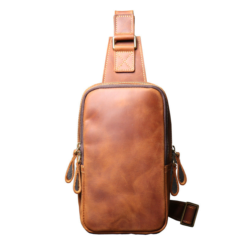 Women's & Men's & Vintage Leather Cowhide Close-fitting Crazy Bags