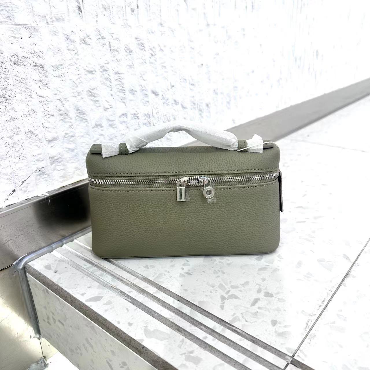 Women's Genuine Leather Lunch Box Kelly Lychee Pattern Shoulder Bags