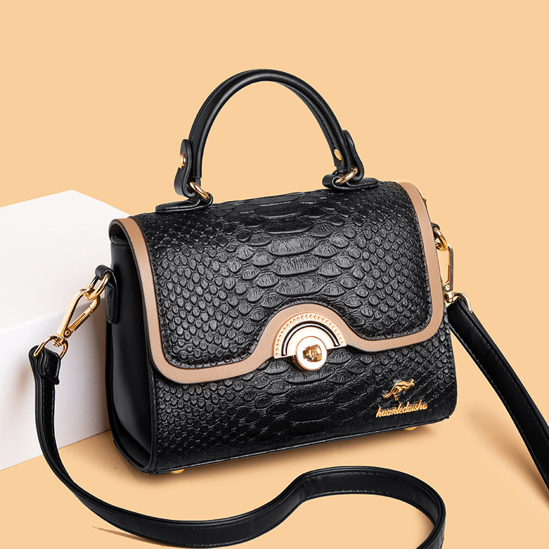 Women's Denis Kangaroo Crocodile Pattern Large Capacity Crossbody Bags