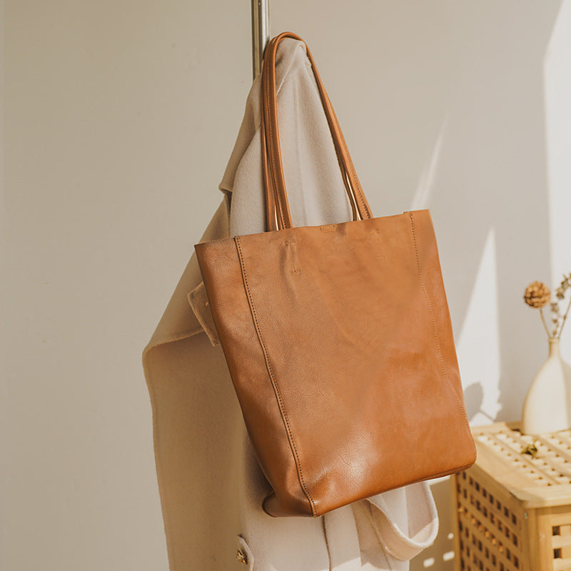 Women's High-grade Genuine Leather Computer Large Capacity Tote Bags
