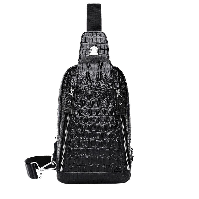 Men's Password Leather Oblique Head Layer Pattern Men's Messenger Bags