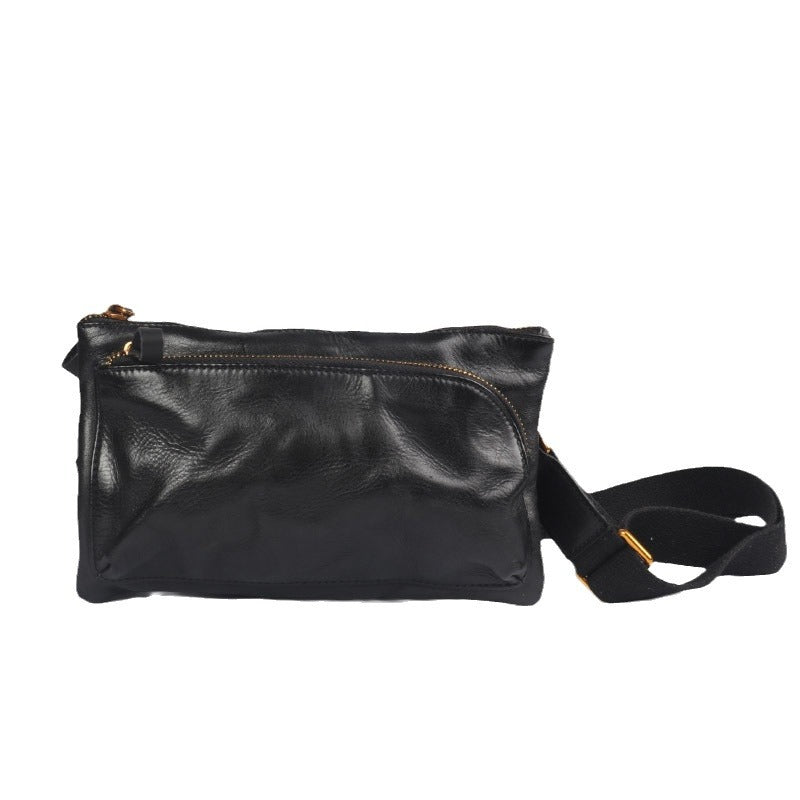 Men's Genuine Leather Retro Vegetable Tanned Tanning Men's Chest Bags